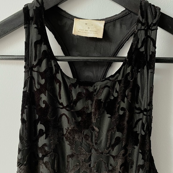 Black Velvet Midi Dress - Picture 3 of 5